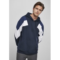 Oversize 3-Tone Hoody midnight/white/dark blue