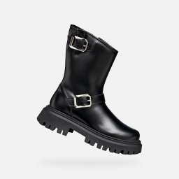 Black Girls Ankle Boots Geox Maquinnens - Girls