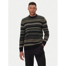 Barbour Пуловер Case Fair MKN1027BK52 Черен Regular Fit
