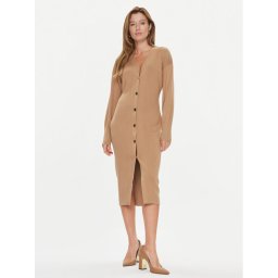 Boss Плетена рокля Forige 50493829 Бежов Slim Fit