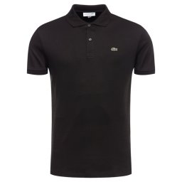Lacoste Тениска с яка и копчета DH2050 Черен Regular Fit