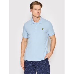 Lyle & Scott Тениска с яка и копчета Plain SP400VOG Светлосиньо Regular Fit