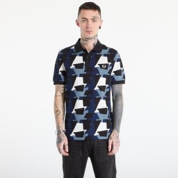 Тениска FRED PERRY Fragment Print Polo Shirt Ecru M