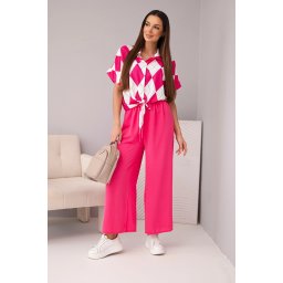 Дамски комплект от вискозна риза и панталон