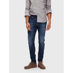 Selected Homme Дънки Leon 16088264 Тъмносин Slim Fit