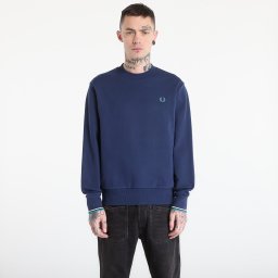 Суитшърт FRED PERRY Crew Neck Sweatshirt Tnsbl/ Snwht/ Dpmt M