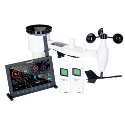 Електронна метеостанция Levenhuk Wezzer PRO LP500, включен 1 бр. безжичен 9-в-1 дистанционен сензор, цветен екран, термометър, барометър, влагомер, дъждомер, анемометър, часовник, будилник, календар, черна