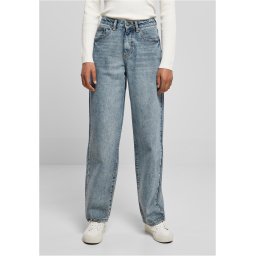 Women's High Waist Denim Trousers 90 ́S Wide Leg Denim - Light Blue