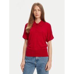 Tommy Hilfiger Тениска с яка и копчета WW0WW45652 Червен Regular Fit