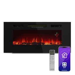 Klarstein Интелигентна електрическа камина Galeras Smart, 2 температурни настройки, 16 - 30°| LED илюзия за пламък, Опция за IOT връзка (GDW24-GlrsS-EF-102B)