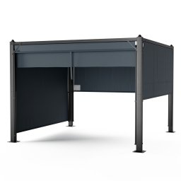 Blumfeldt Pantheon Cortina беседка 3x3 м, устойчива на атмосферните условия, алуминй, прахово боядисана, ролети (GDI17-Cortina3x3BLDG)