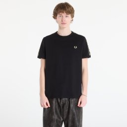Тениска FRED PERRY Contrast Tape Ringer T-Shirt Black/ Champagne M