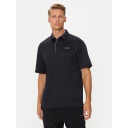 Under Armour Тениска с яка и копчета UA Tech 1290140 Черен Loose Fit