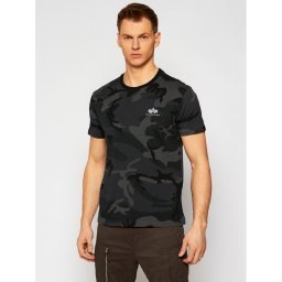 Alpha Industries Тишърт Basic T Small Logo Camo 188505C Сив Regular Fit