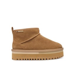 Tommy Jeans Апрески Tjw Flatform Snow Boot Suede EN0EN02841 Кафяв