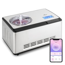 Klarstein Dolce Bacio Smart, машина за сладолед, машина за кисело мляко, компресор, 2 литра, WiFi, сензорен екран, неръждаема стомана (TK49-dolcebacioIOT)