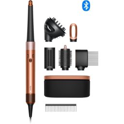 Маша за коса Dyson HS08 Airwrap i.d.™, 1300 W, 3 скорости, 3 температури, Bluetooth® връзка, AmberSilk/PinkChampaign