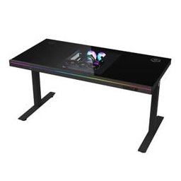 Гейминг бюро Lorgar Desk Elite 90 Series DE90G, 1405 x 1160 x 700 mm, шаси за компютърна конфигурация, RGB подсветка, черно