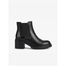 Black Women's Ankle Leather Heeled Geox Shoes - Women's