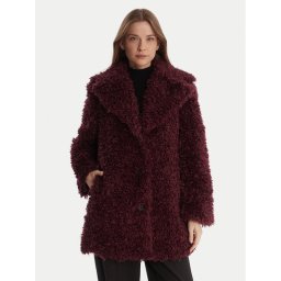 DKNY Кожено палто DLEMFW97 Бордо Regular Fit