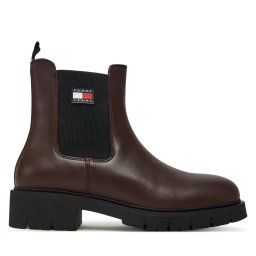 Боти тип челси Tommy Jeans Tjw Chelsea Leather Boot EN0EN02825 Кафяв