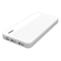 Външна батерия DIVA 10000 mAh PB-104W – Бяла, Универсален Power Bank с 2 USB порта