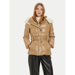 Liu Jo Пухено яке WF4166 T2709 Бежов Regular Fit