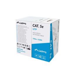 Lanberg LAN cable CAT.5e utp 100m solid cu grey cpr + fluke passed