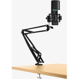 Настолен микрофон Streamplify MIC RGB, USB-A, стойка за захващане на бюро