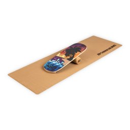 BoarderKING Indoorboard Classic, дъска за балансиране, подложка, цилиндър, дърво / корк, червена (FIA2-BalancedBoardRO)