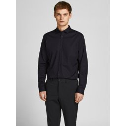 Jack & Jones Риза 12201905 Черен Slim Fit