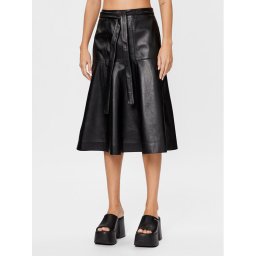 Calvin Klein Кожена пола K20K205820 Черен Regular Fit