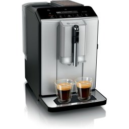 Кафеавтомат Bosch VeroCafe TIE20301, LCD дисплей, 15 бара, 1.4 л, Керамична мелачка, MilkMagic Pro, Система SensoFlow, Копринено Сребрист