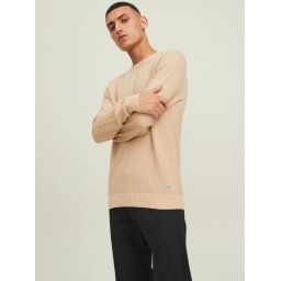 Jack & Jones JACK&JONES - JJEATLAS KNIT CREW NECK NOOS 12212816/BEIGE