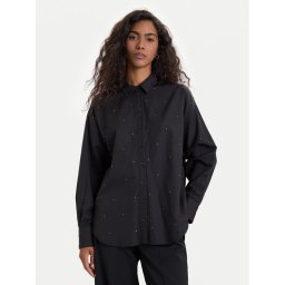 Vero Moda Риза Fanni 10337791 Черен Oversize