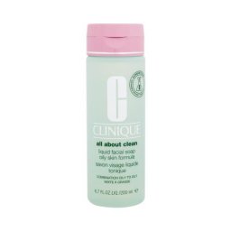 Clinique All About Clean Liquid Facial Soap Oily Skin Formula 200 ml течен сапун за лице за смесена и мазна кожа за жени