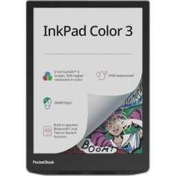 Цветен електронен четец PocketBook InkPad Color 3 PB743K3 - 7.8" E Ink Kaleido™ 3, 32GB, SMARTlight, IPX8 водоустойчив, Dual Wi-Fi, Bluetooth 5.0, Сребрист