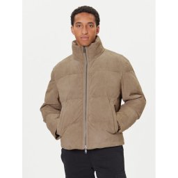 BOSS Кожено яке Jocamp 50547546 Бежов Relaxed Fit