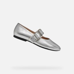 Дамски сребърни балерини Geox New Palmaria
