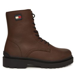 Зимни обувки Tommy Jeans Tjm Lace Up Tumbled High EM0EM01631 Кафяв