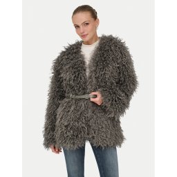 ONLY Кожено палто Barcelona 15352755 Сив Regular Fit