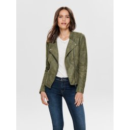 ONLY Яке от имитация на кожа Ava 15102997 Зелен Regular Fit