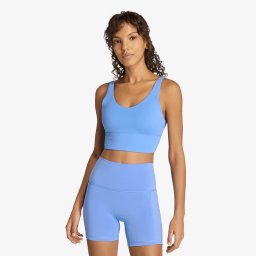 Сутиени adidas 3 Stripes Studio All Me Light Support Bra Blue Fusion L