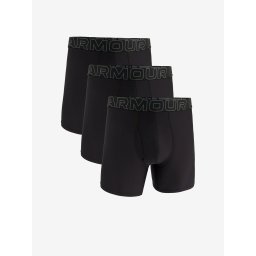 Set of three black Under Armour M UA Perf Tech Mesh 6in boxer shorts