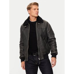 Schott NYC Кожено яке LCBOMBARDIER Черен Regular Fit