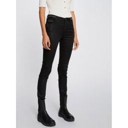 Morgan Текстилни панталони 212-PALONA Черен Slim Fit