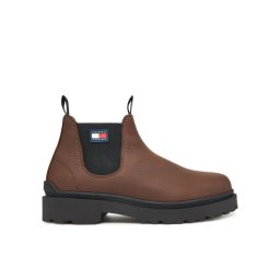 Tommy Jeans Боти тип челси Tjm Chelsea Leather Wl EM0EM01670 Кафяв