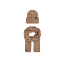 Calvin Klein Jeans Комплект шал и шапка Monogram Rib Scarf Beanie Set IU0IU00638 Кафяв