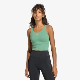 Потник adidas 3 Stripes Studio All Me Light Support Tank Top Preloved Green XS