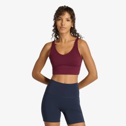 Сутиени adidas 3 Stripes Studio All Me Light Support Bra Maroon L